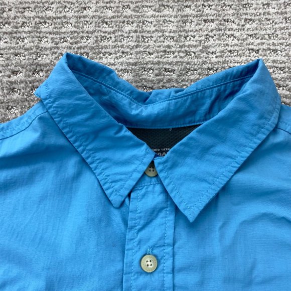 Eddie Bauer Sport Shirt Men Large L Blue Button Up Outdoor Breathable Mesh Hike - Picture 4 of 12